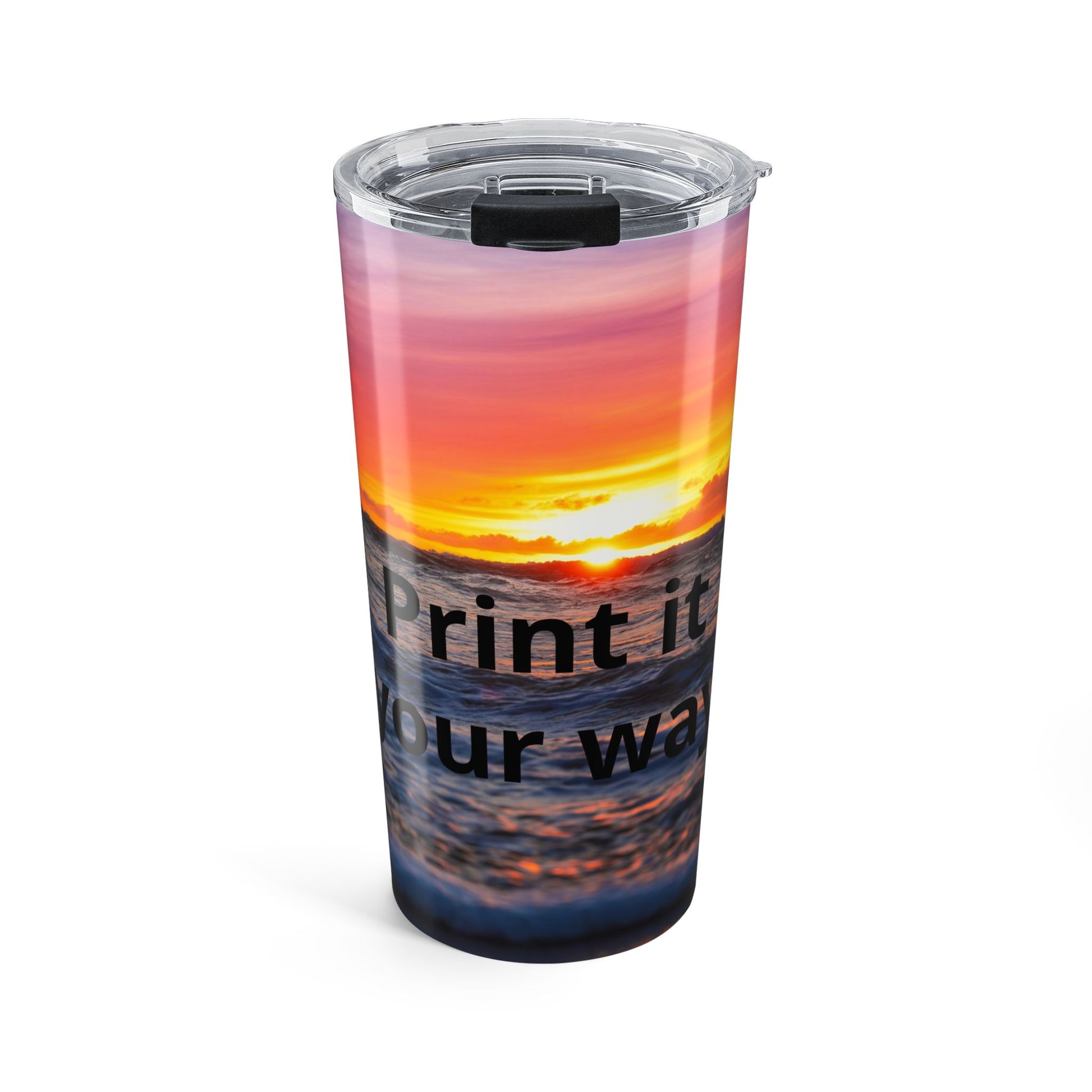Custom Photo Tumbler — Add Your Own Photo & Text | Personalized 20oz Insulated Travel Cup
