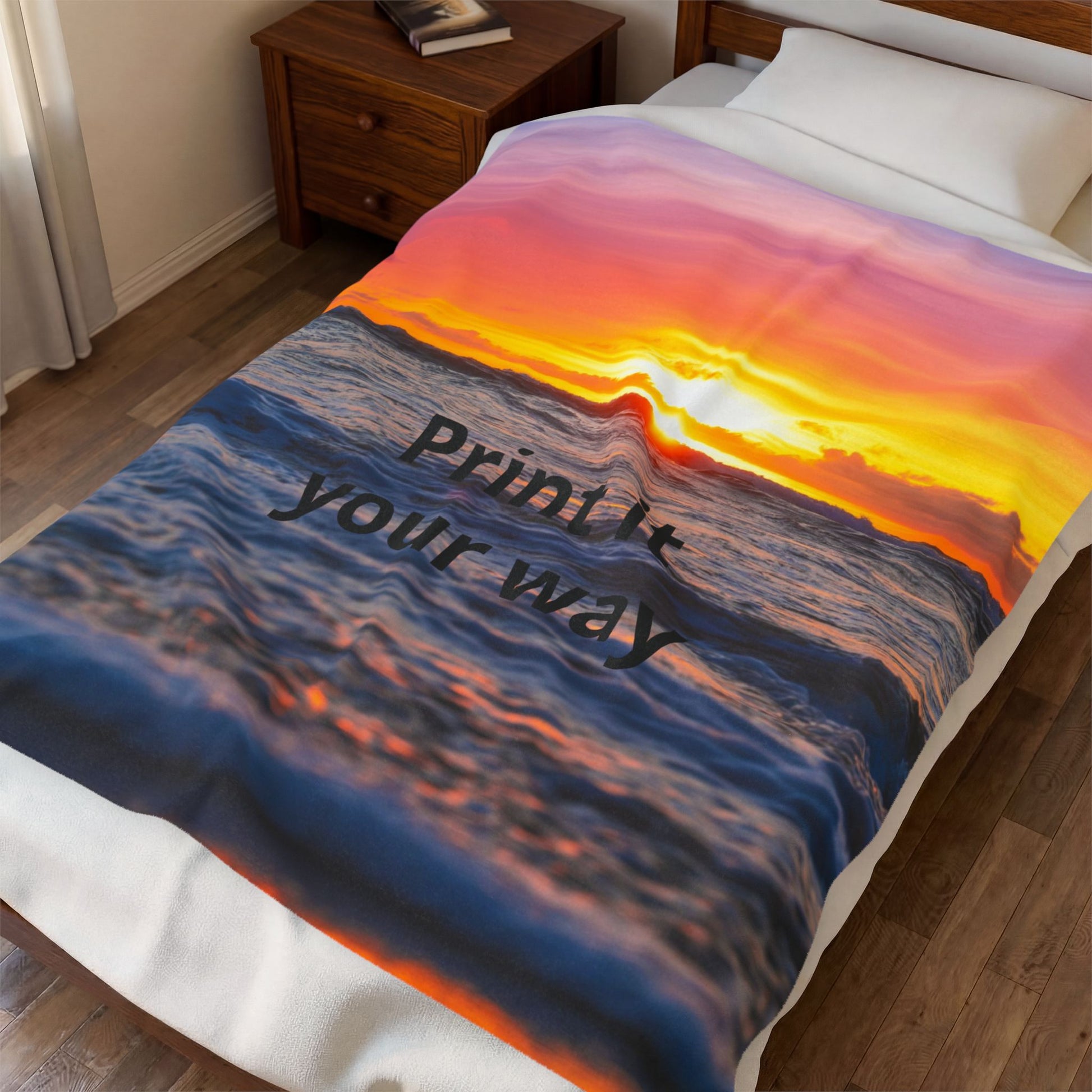 Custom Photo Blanket — Add Your Own Photo & Text | Personalized Plush Throw