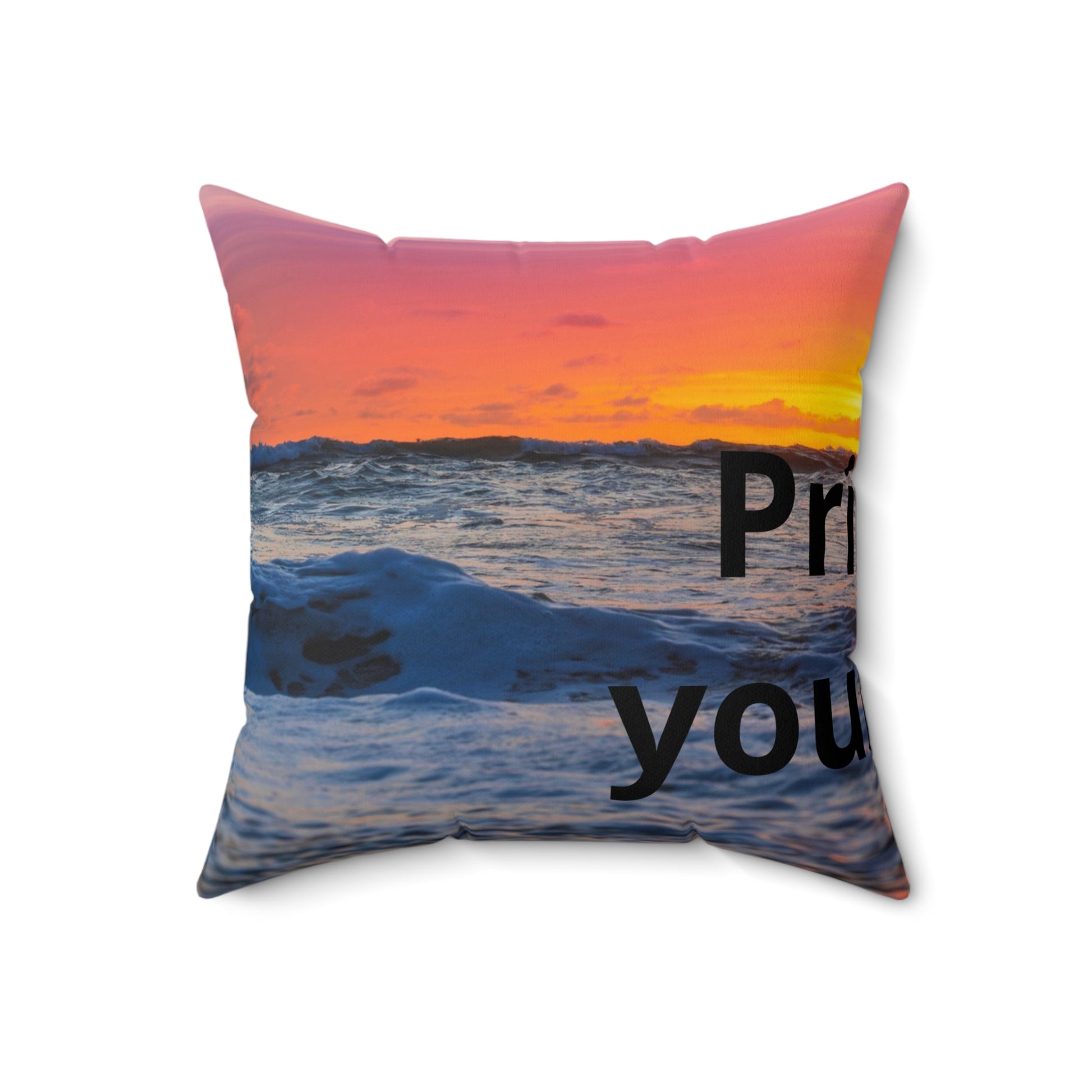 Custom Photo Pillow — Add Your Own Photo & Text | Personalized 18" Throw Pillow with Insert